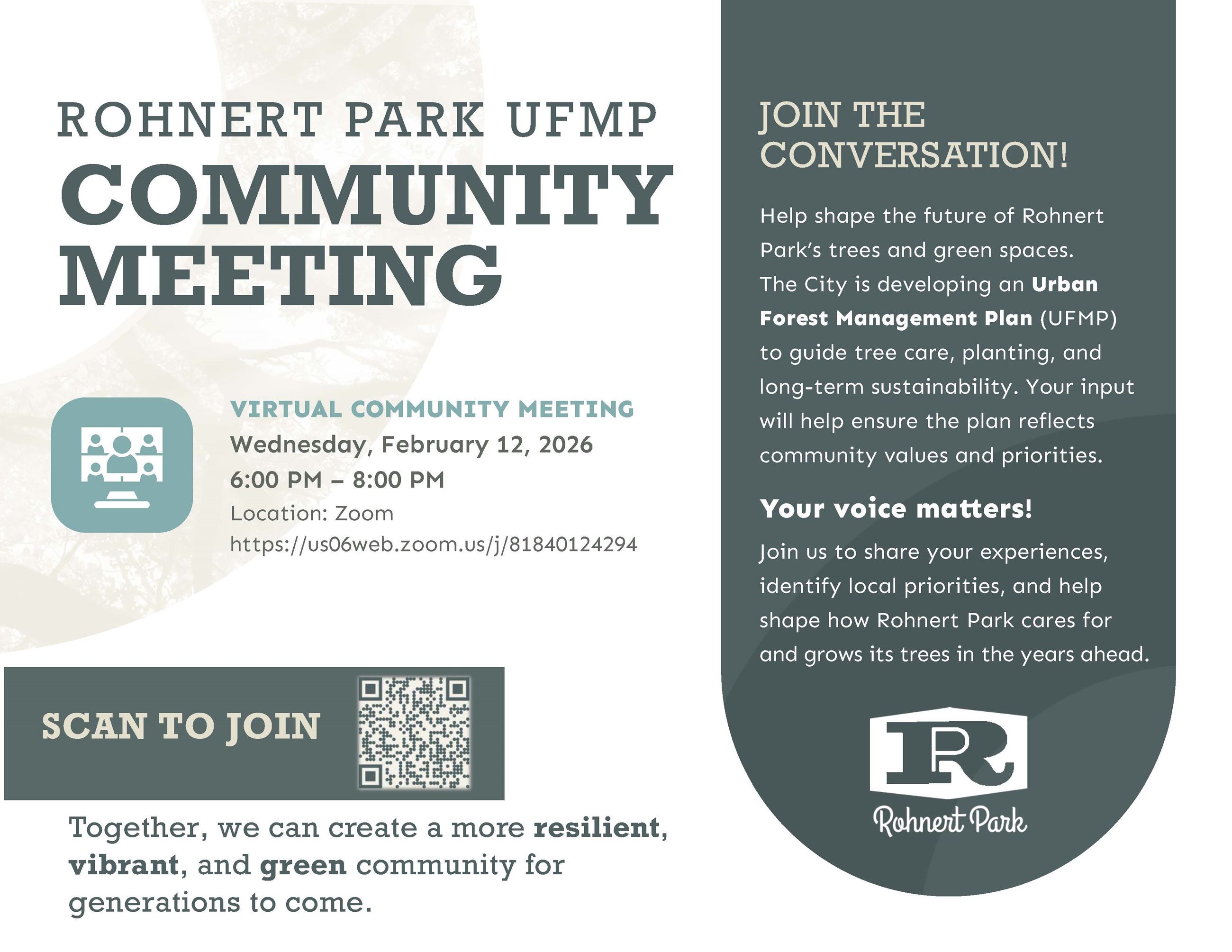 UFMP Virtual Community Meetings Flyer
